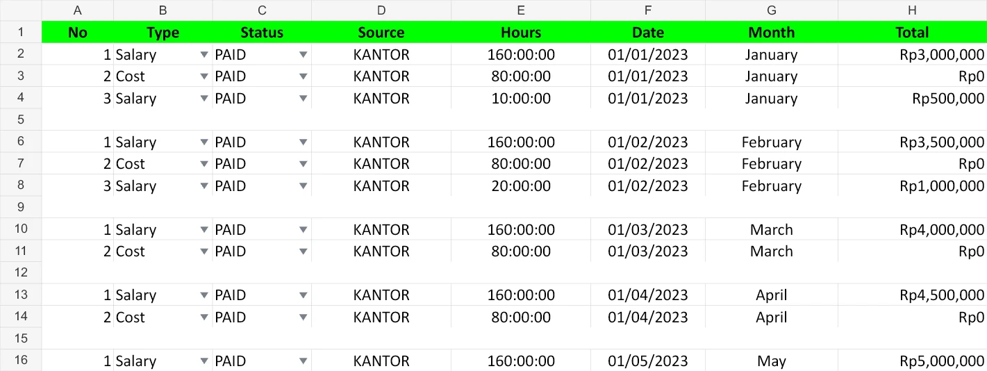 income-tracker.xlsx 工作表局部预览
